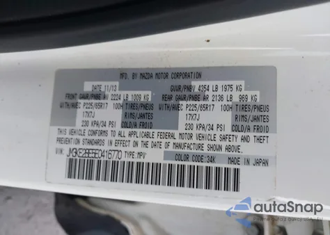 2014 Mazda Cx-5 Sport из США, поврежденный, VIN JM3KE2BE5E0416770